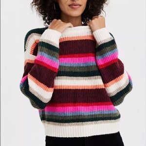 LIKE NEW American Eagle Outfitters Women's Multicolored Striped Sweater Size XS